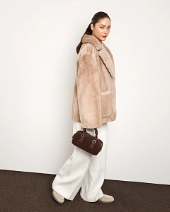 Норковая шуба жакет крем-брюле