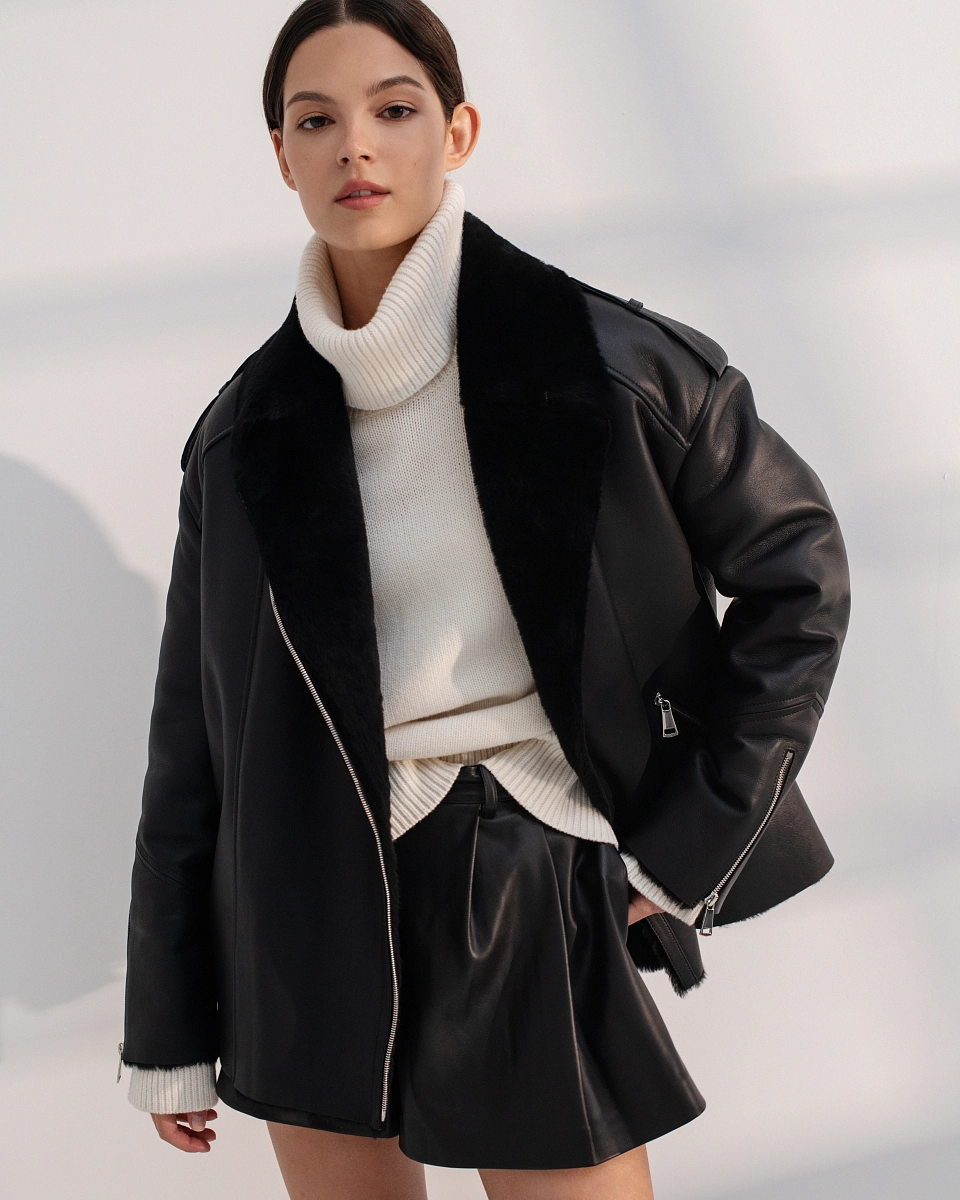 Дубленка Авиатор BLACK