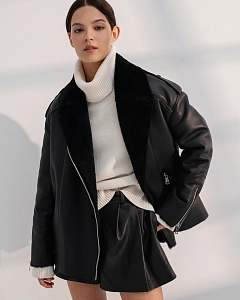 Дубленка Авиатор BLACK