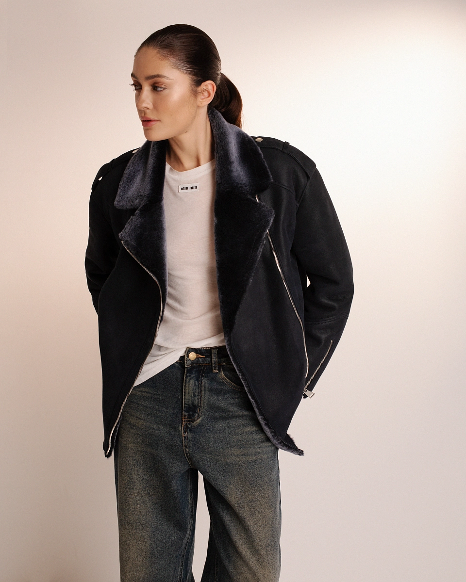 Дубленка Авиатор DEEP BLUE