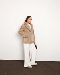 Норковая шуба жакет крем-брюле