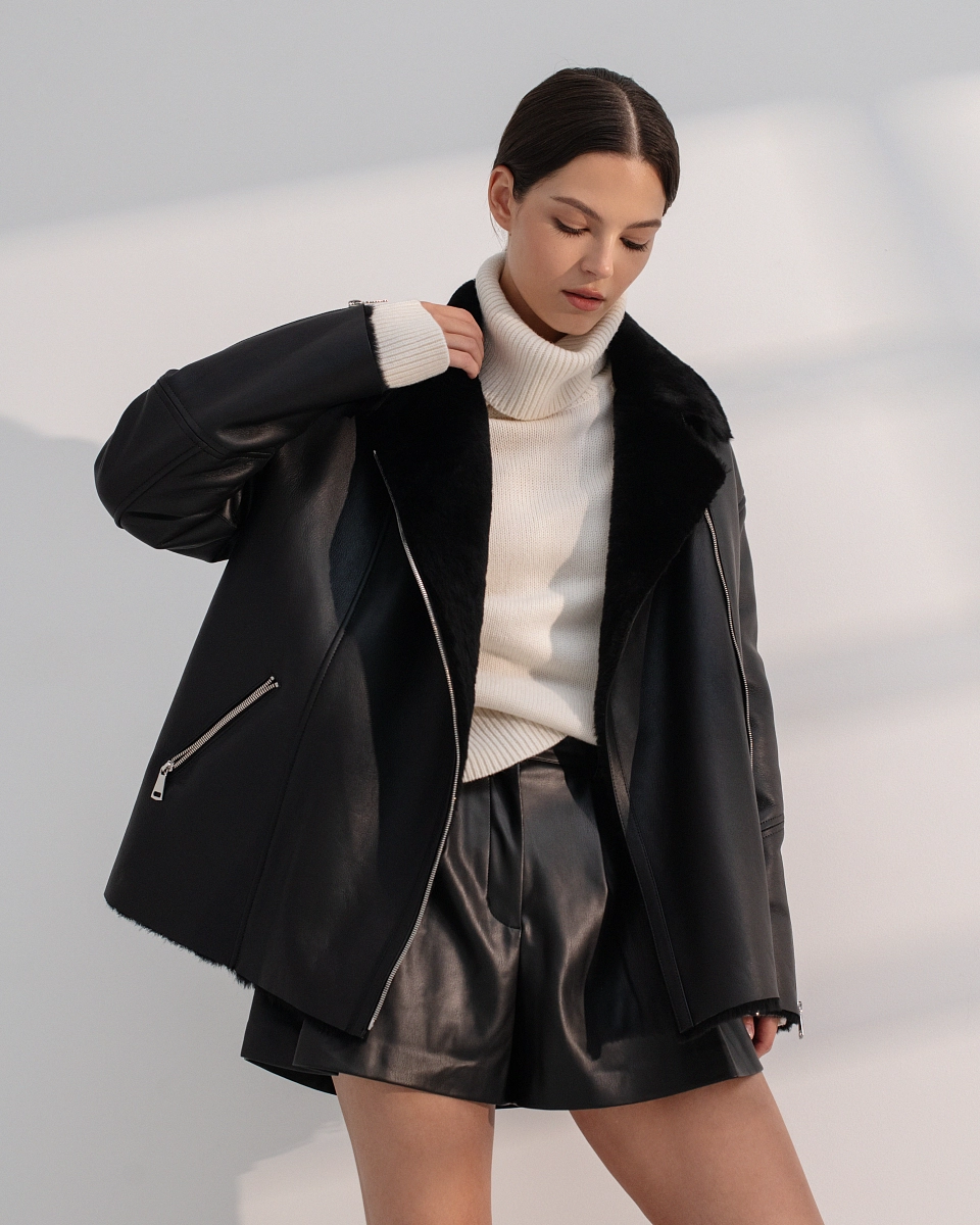 Дубленка Авиатор BLACK