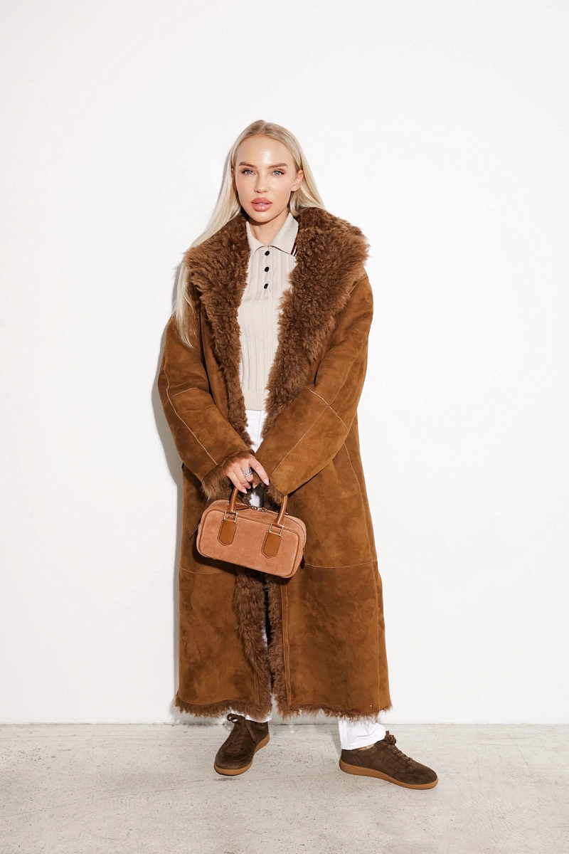 Двустороняя шуба дубленка из овчины 