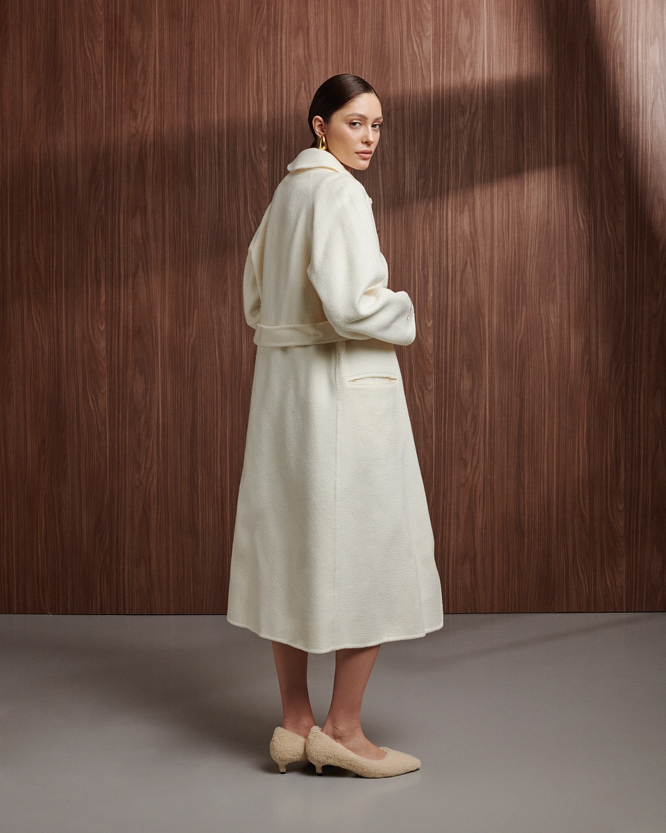 Пальто из кашемира White